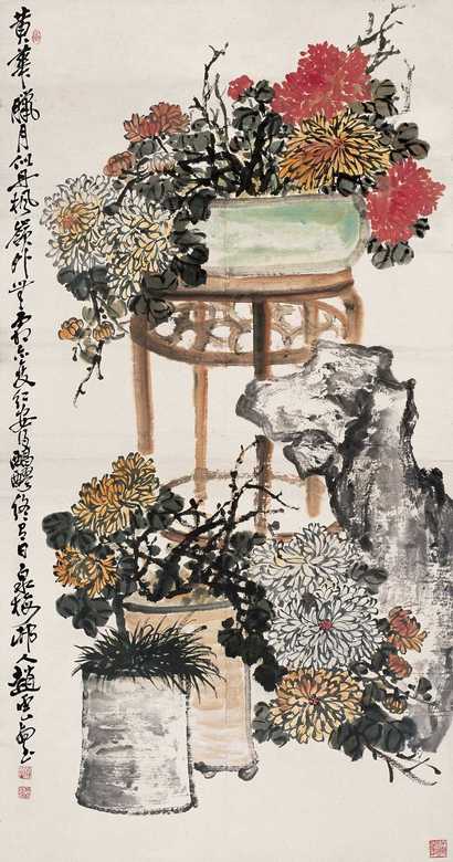 赵云壑 花卉 立轴